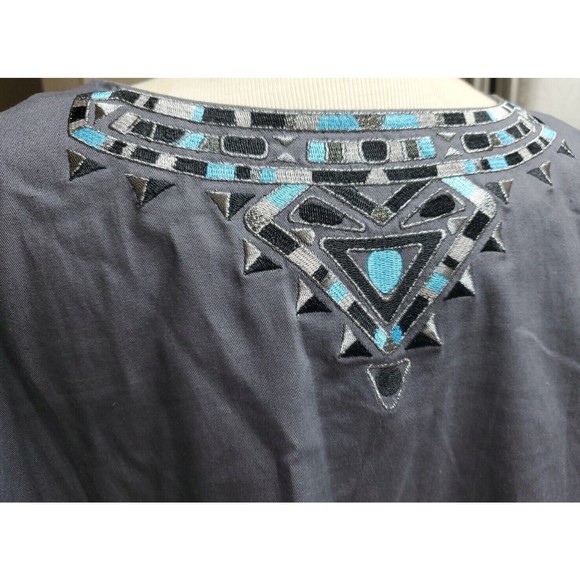 Bob Mackie Wearable Art Dream Catcher Gray Button Front Blazer Jacket - Picture 9 of 11